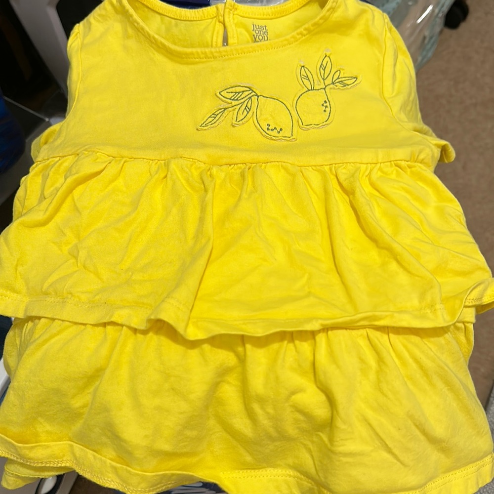 Girl Yellow ruffled short set